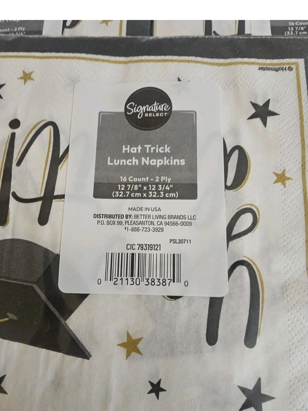 Graduation Guest Napkins Black Gold Foil Congrats Grad Cap Tassel Diploma 9 Pks